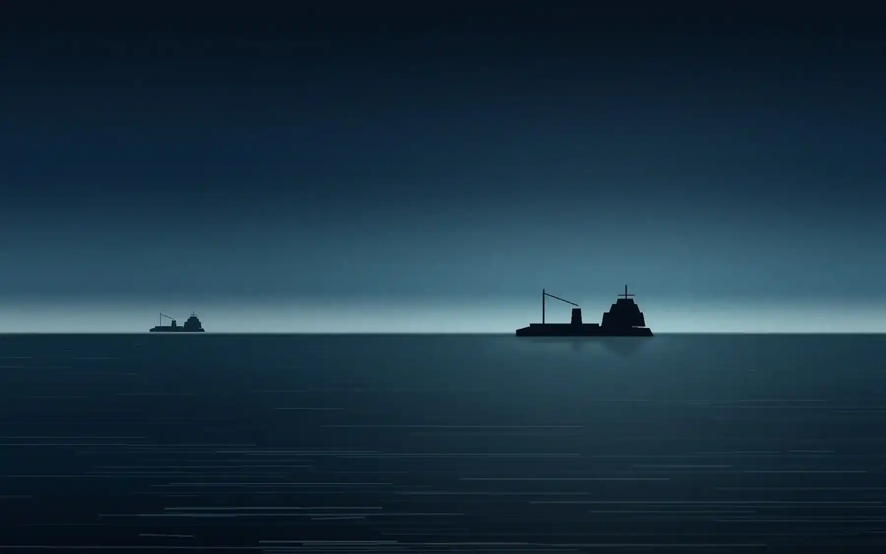 Offshore construction vessel at first light